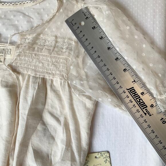 Sweet Wanderer Women Dress size S KneeLength Baby Doll Sheer Mesh Ivory White - Picture 6 of 11